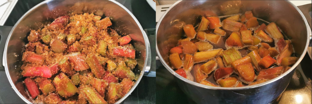 Rhubarb in sugar over night